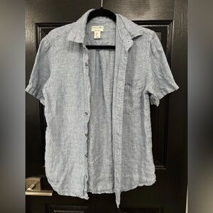 Caribbean Joe Light Blue Casual Button Down Shirt Size Small